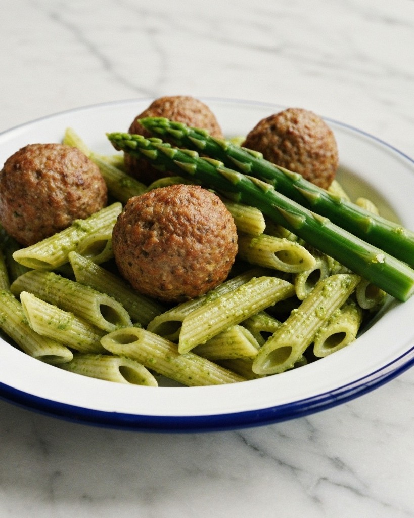 Groene penne met bimi & pesto