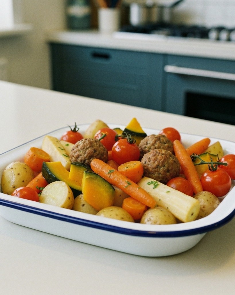 Traybake van seizoensgroentjes