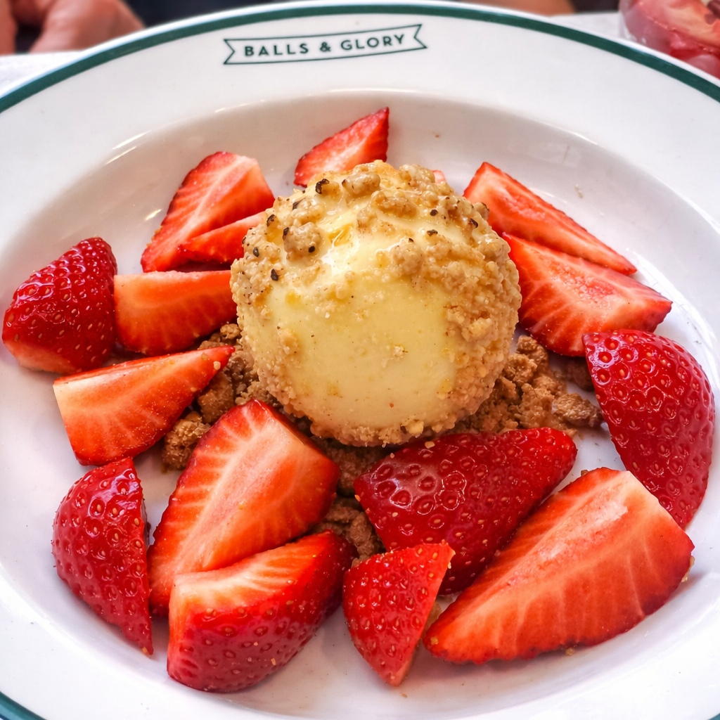 Cheesecake Bal Met Aardbeien